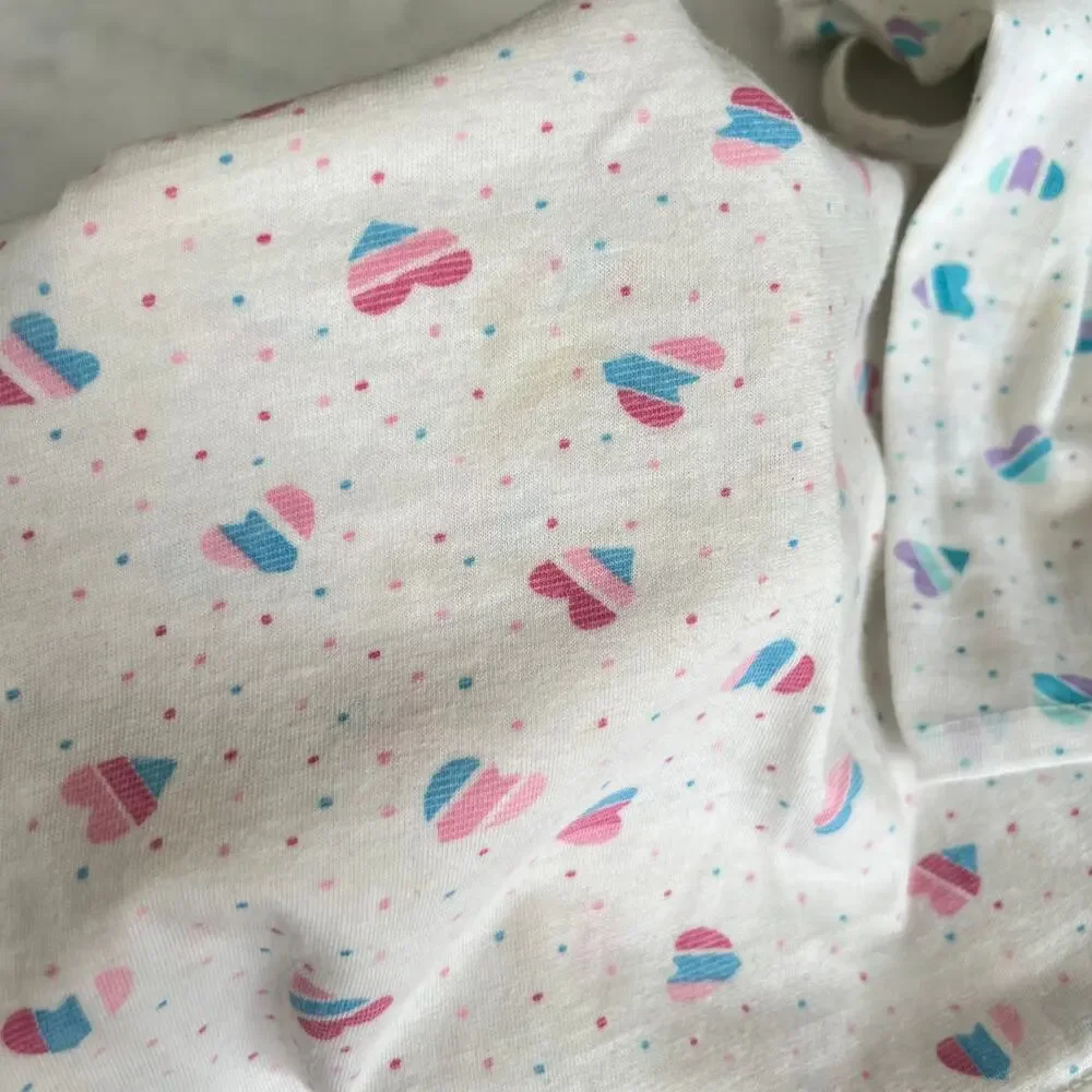 Vintage 80s 90s Girls' Bundle Heart Tank Tops and Rainbow Shorts / Small 5 6